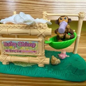 Vintage Littlest Pet Shop Baby Chimp Playset